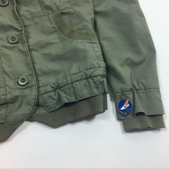 NIKE Sportswear Green Canvas Utility Blazer Jacket - Picture 7 of 11